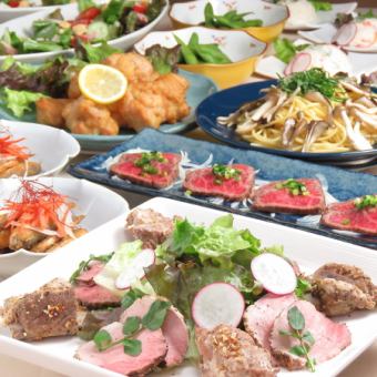 ■Banquet course ■Mameyoshi course 4,500 yen with all-you-can-drink draft beer (tax included)