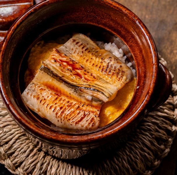 対馬産煮穴子とだし巻きの土鍋ご飯