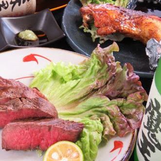 [2] [All-you-can-drink 150 types of sake including Maou, Dassai, and local Awa sake] Awa beef and Awaodori chicken course for 2 hours 5,500 yen