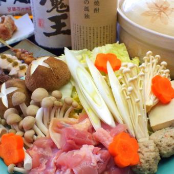 【5】【魔王・獺祭・阿波の地酒等150酒類飲放】阿波尾鶏鍋コース6500円→6000円