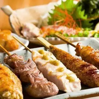 【1】【魔王・獺祭・阿波の地酒等１５０種飲み放】阿波尾鶏串５本コース６０００円→５５００円