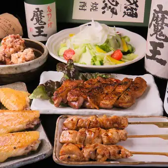 【2】【魔王・獺祭・阿波の地酒等１５０種飲放】阿波尾鶏満喫コース６５００円→６０００円