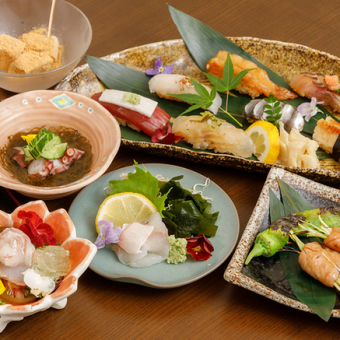 ◆ Lunch limited course ◆ 5 pieces of selected nigiri & special dishes, 12 dishes in total ≪Lunch Hikari≫ 5,500 yen (tax included)