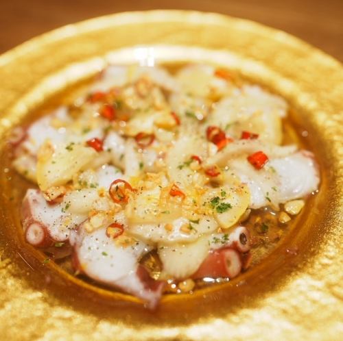 タコとセロリのレモンガーリックオイル掛け