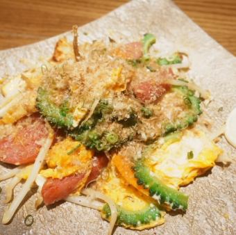 糸島豆腐と雲仙ハムのゴーヤチャンプル