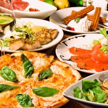 [Most luxurious!!] ☆Platinum course☆ 3 hours all-you-can-drink + 9 dishes ⇒ 5000 yen ◆Includes pizza of your choice!◆