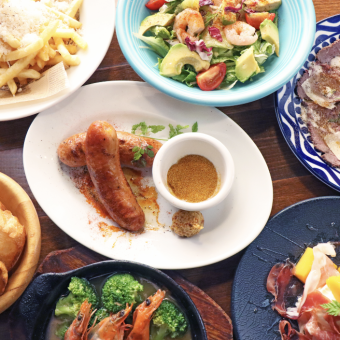 ☆可享套餐☆ 2小時暢飲+9道菜 ⇒ 4000日圓! ◆包含您選擇的披薩! ◆