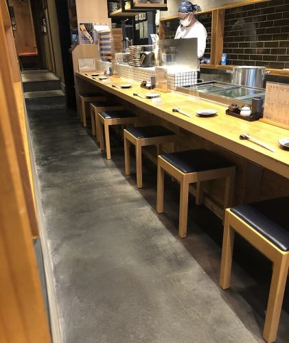 Counter seats where you can enjoy cooking right in front of you