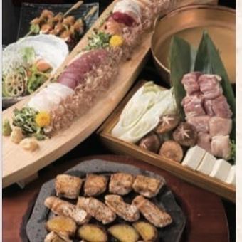 [享受所有的特色菜♪]天草大王、六国猪肉熔岩烤和水泷套餐