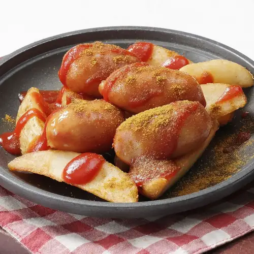 Currywurst, a taste of German street food.