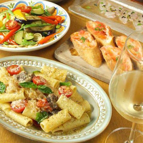 [Dinner] 7 types of 4 dishes with all-you-can-drink for 5,800 yen ■ Light plan with pasta as the main dish ■ *Lunch is also available for private use only