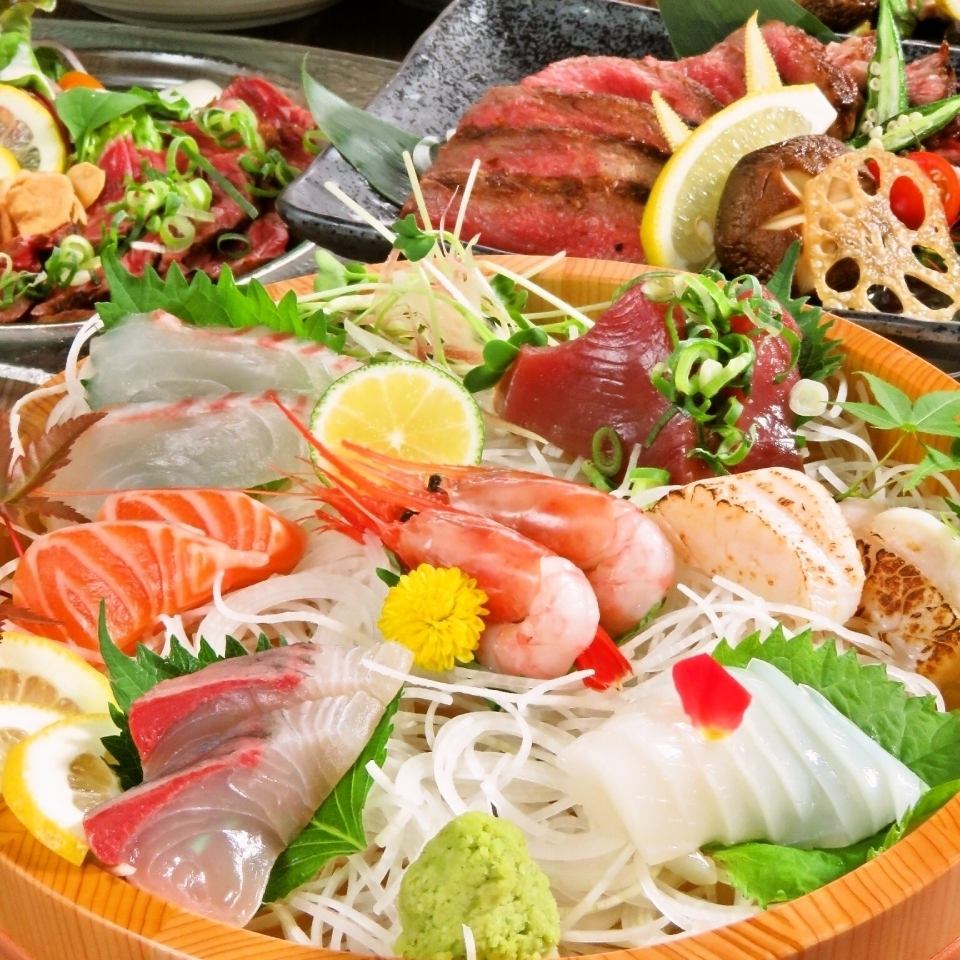 120分飲み放題付コース4500円～姫路名物と全国各地の日本酒あり