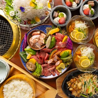 【お料理のみ】夏の家族団らん大皿コース！肉はもちろん♪ご飯も冷麺もデザートも♪
