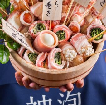 1/14~【2時間飲み放題】週末OK●とり酒場名物コース♪もつ鍋/月見つくね/巻串…全12品4000円