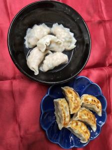 Boiled gyoza or grilled gyoza