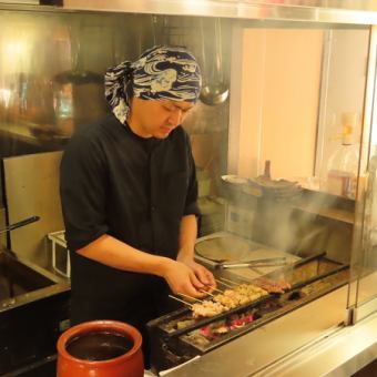 【120分地酒2種飲み放題付き】4代目サクッとコース串焼4種など全4品　4000円(税込)