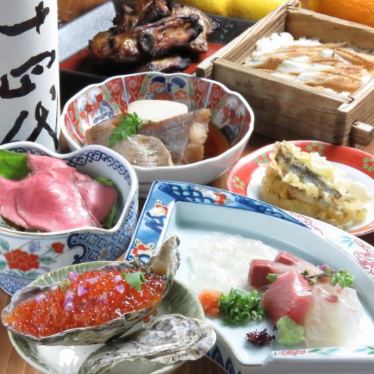 5月～6月《松套餐120分钟无限畅饮》走海鳗天妇罗/牛舌牛排〈共8道菜〉6,500日元（含税）