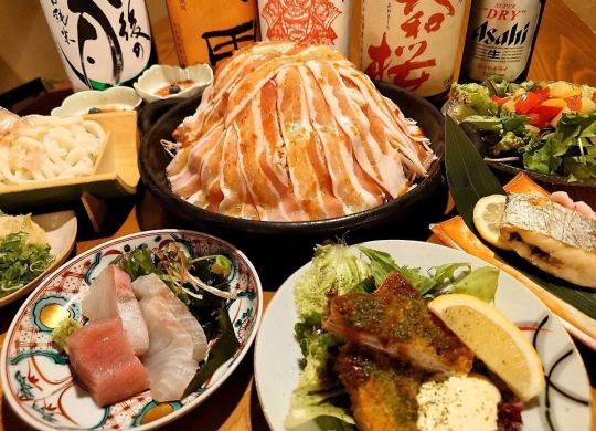 10・11月限定【2時間飲み放題付】『梅コース』お造り、広島高宮鶏の寄せ鍋など全7品 5,000円
