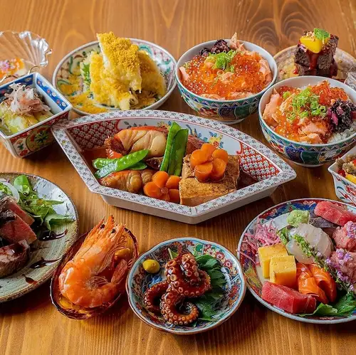 [Year-End Party Course - Bamboo - 8,000 yen] 7 dishes including Wagyu beef sukiyaki and small pufferfish ◆ 120-minute all-you-can-drink included