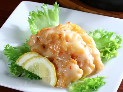 [Fritta di patate dalci] Fried shrimp with mayonnaise