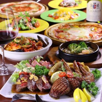 《金・土・祝前日》【牛タンステーキ付き！肉盛プレート&デザート10種食放付！食べ飲み放題】