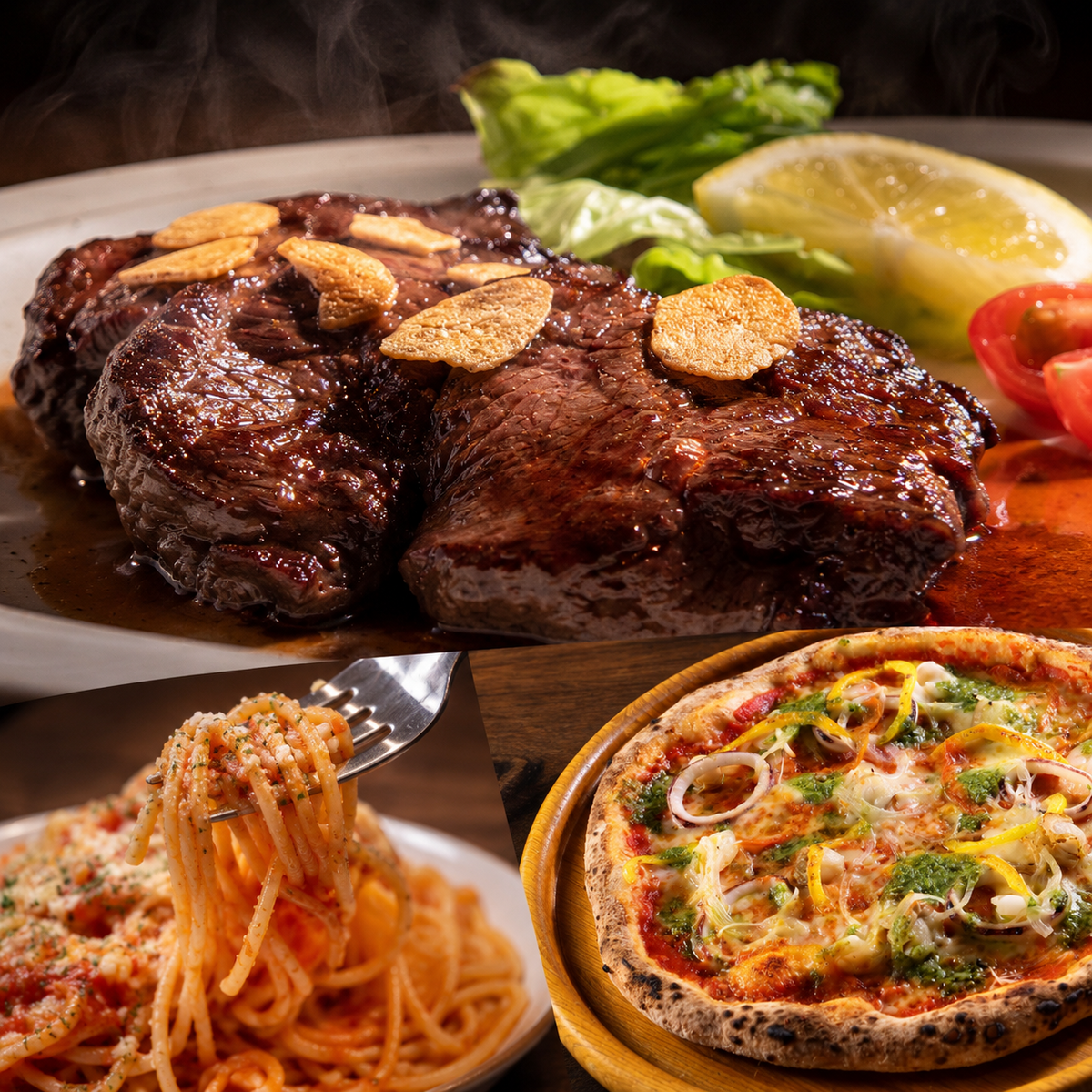 肉×本格ピッツァを気軽に満喫！全43品食べ放題イタリアン