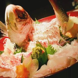 【 喜界島コース 】鯛の姿造りのお祝いコース（9品）飲放付6000円/土日祝・昼宴5500円