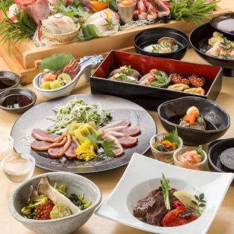 [生金枪鱼和时令鱼的珠宝盒]2小时无限畅饮的“竹套餐”[8道菜/7,000日元→6,000日元]
