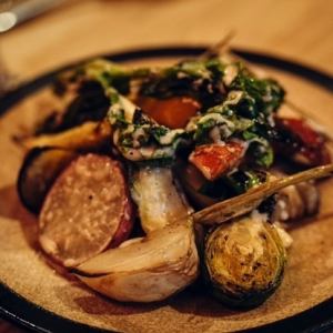 Charcoal Grilled Salad with Bagna Cauda Sauce