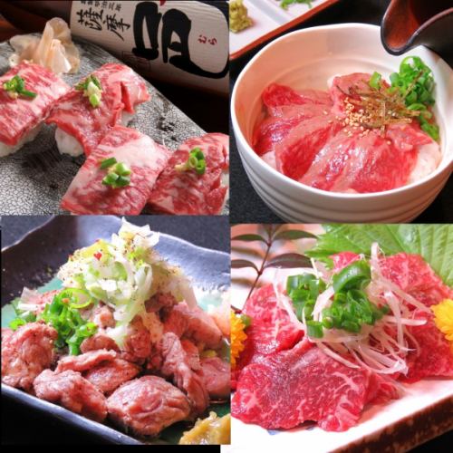 谷山で肉料理を食べるなら《悦》!熊本県産馬刺し/和牛の握りなど、こだわりのお肉を一番美味しい食べ方で♪