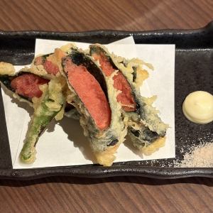 明太子のレア天ぷら