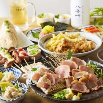 满满的蔬菜卷、本地鸡肉、芝麻鲭鱼等九州美味，还有两小时无限畅饮的套餐。【总店豪华套餐】