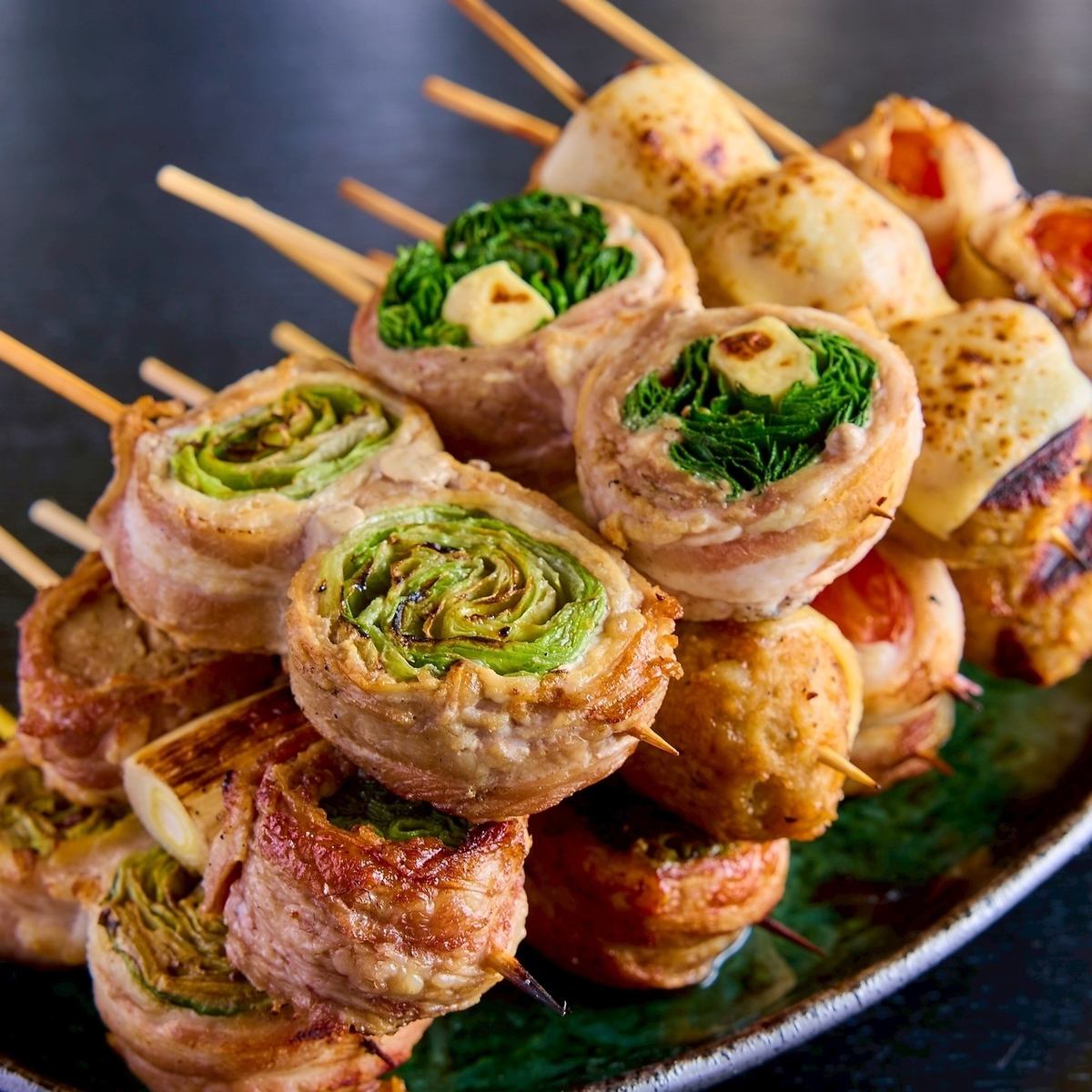 ◆名物 野菜巻き串◆今宵も焼鳥片手にビールで乾杯!