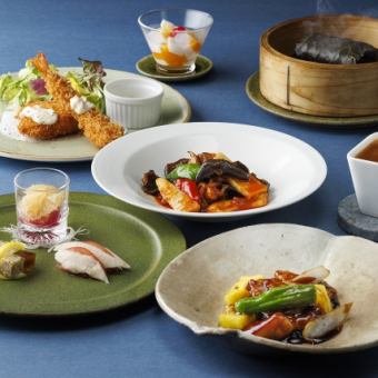 旬の食材を集めた全7品　5・6月　―初夏ランチコース―