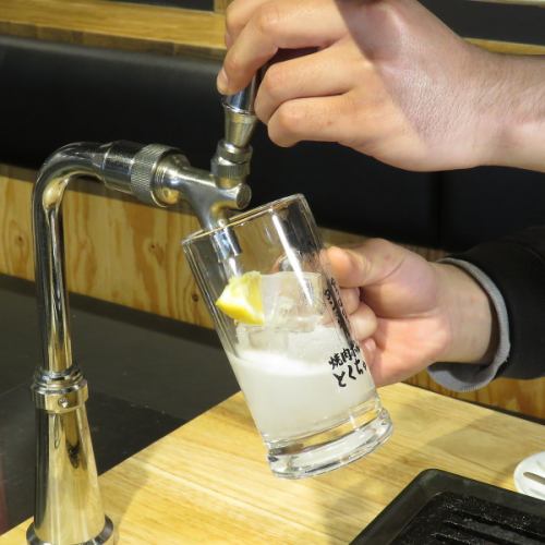 卓上でスグ注げる!60分500円の魅力レモンサワー♪