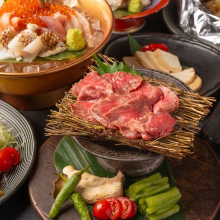 【22時以降限定】2時間飲み放題付き◎3次会コース　3000円(税込)海鮮盛りともつ鍋など全6品♪