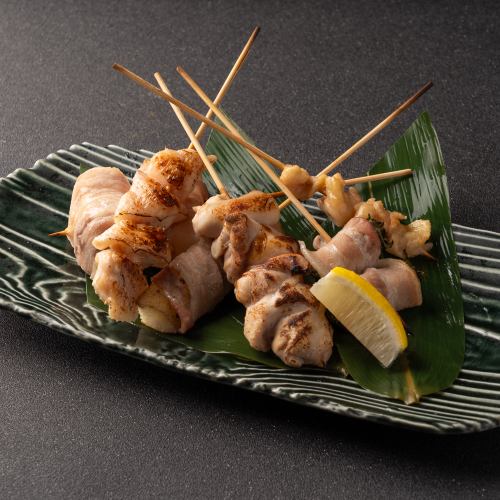 六種不同口味的烤雞串