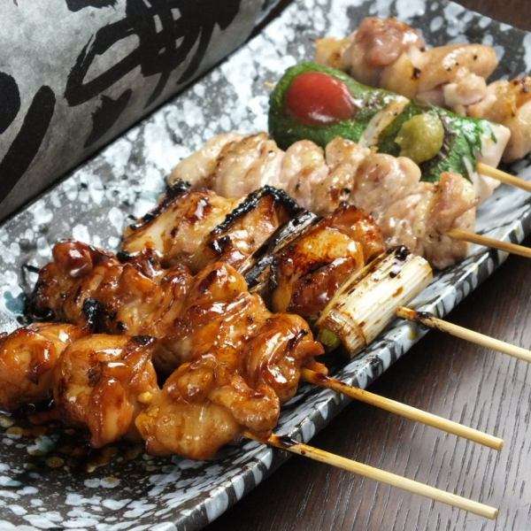 Authentic charcoal-grilled yakitori from 176 yen (tax included)