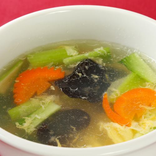 Gomoku vegetables and egg soup / Head office's special duck soup