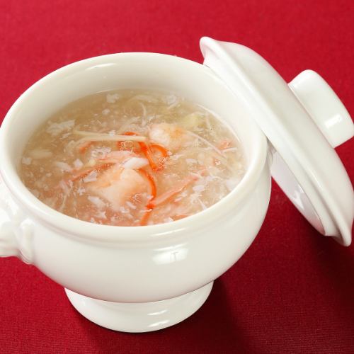 Shark fin soup with crabmeat