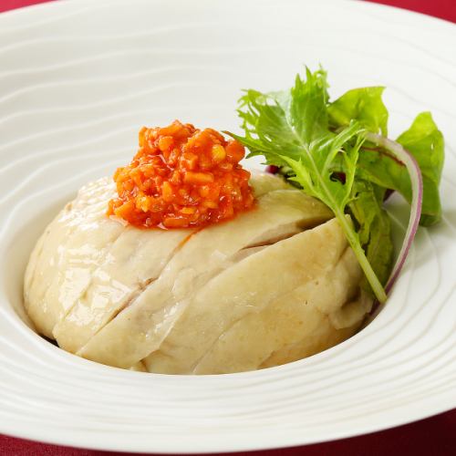 Steamed chicken with Szechuan sauce