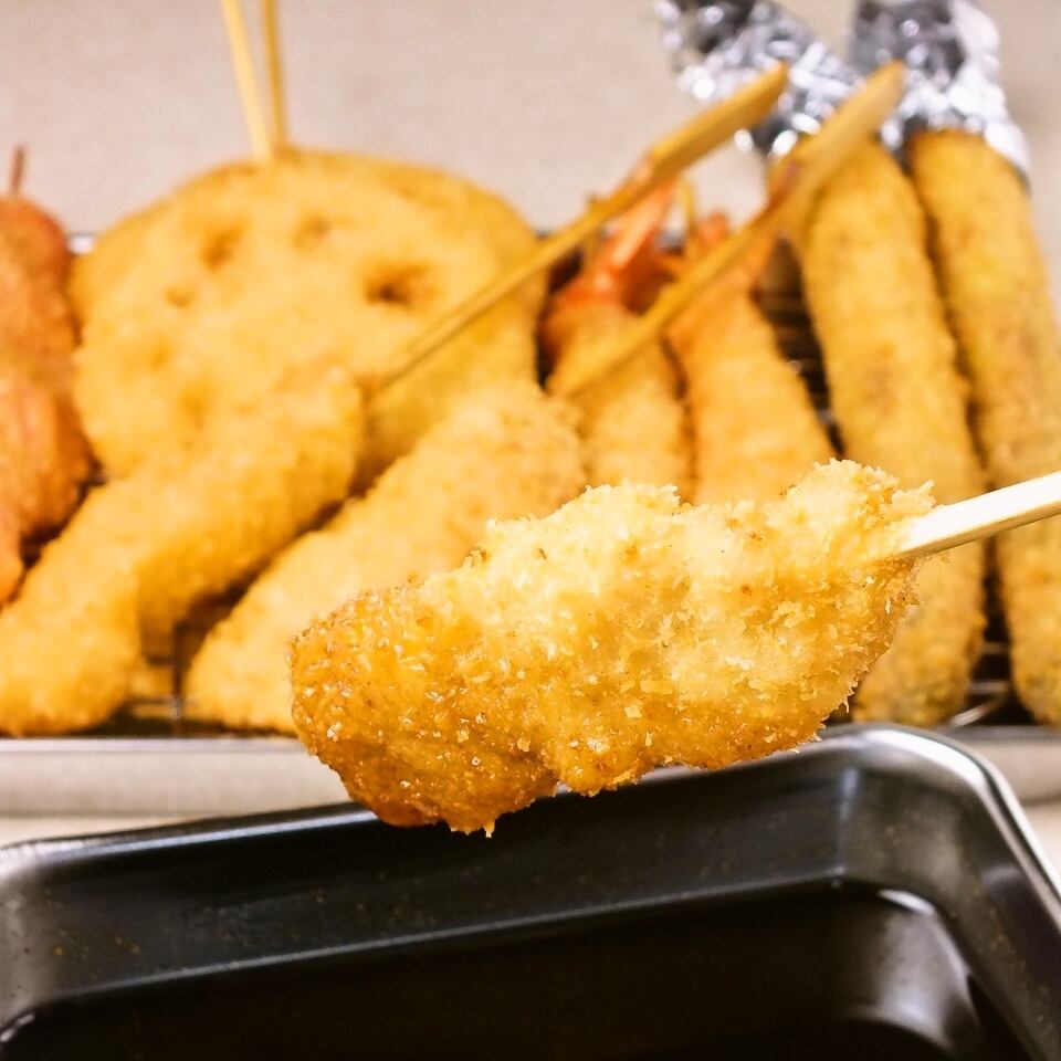 Kushikatsu that children are delighted with !! All-you-can-eat is also available ♪