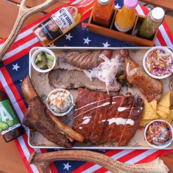 Weekdays only! [Beer×BBQ] 2 hours all-you-can-drink 5 dishes including "All-you-can-drink beer" & "Texas BBQ plate" 3500 yen