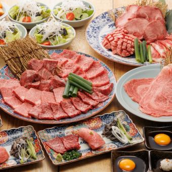 【10,000엔(부가세 포함) 코스(무료 뷔페 포함)】와규 특선의 고기를 사치스럽게!