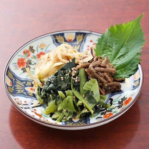 手作りナムルの3種盛り