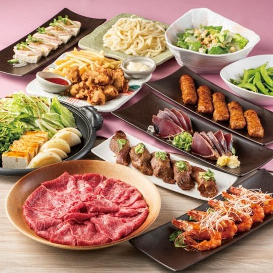 ◆Welcome/farewell party course◆ Sukiyaki with Japanese black beef♪ [10 dishes in total, 2.5 hours of all-you-can-drink included/4,500 yen]