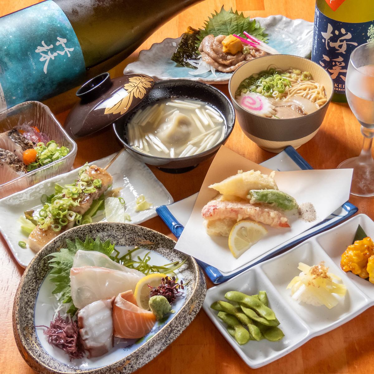 Enjoy dishes packed with carefully selected seasonal ingredients from Okayama!