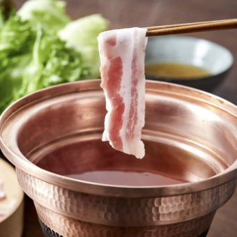 [Pork Shabu-shabu Course] Exquisitely delicious black pork shabu-shabu with 3 hours of all-you-can-eat and drink, total of 8 dishes → 3,500 yen