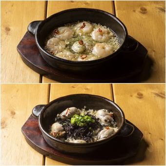 Oyster and rock paste ajillo / Puri Puri shrimp ajillo / Seseri ajillo /