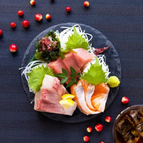 Three types of sashimi